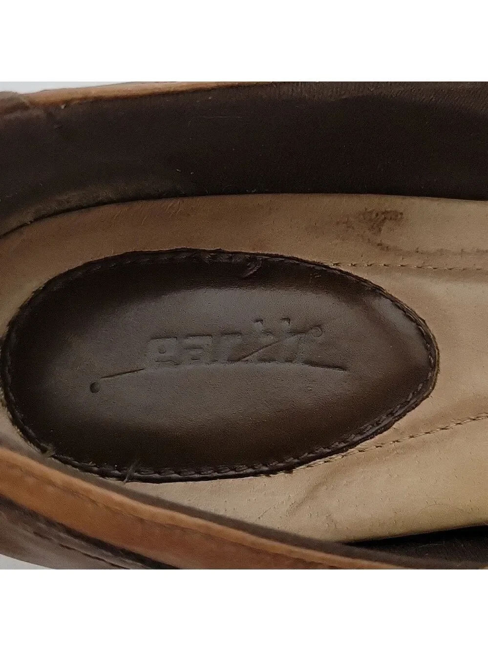 Women's Earth Wanderlust Retro Flapper Light/Dark Brown Leather Heels, Size 12B